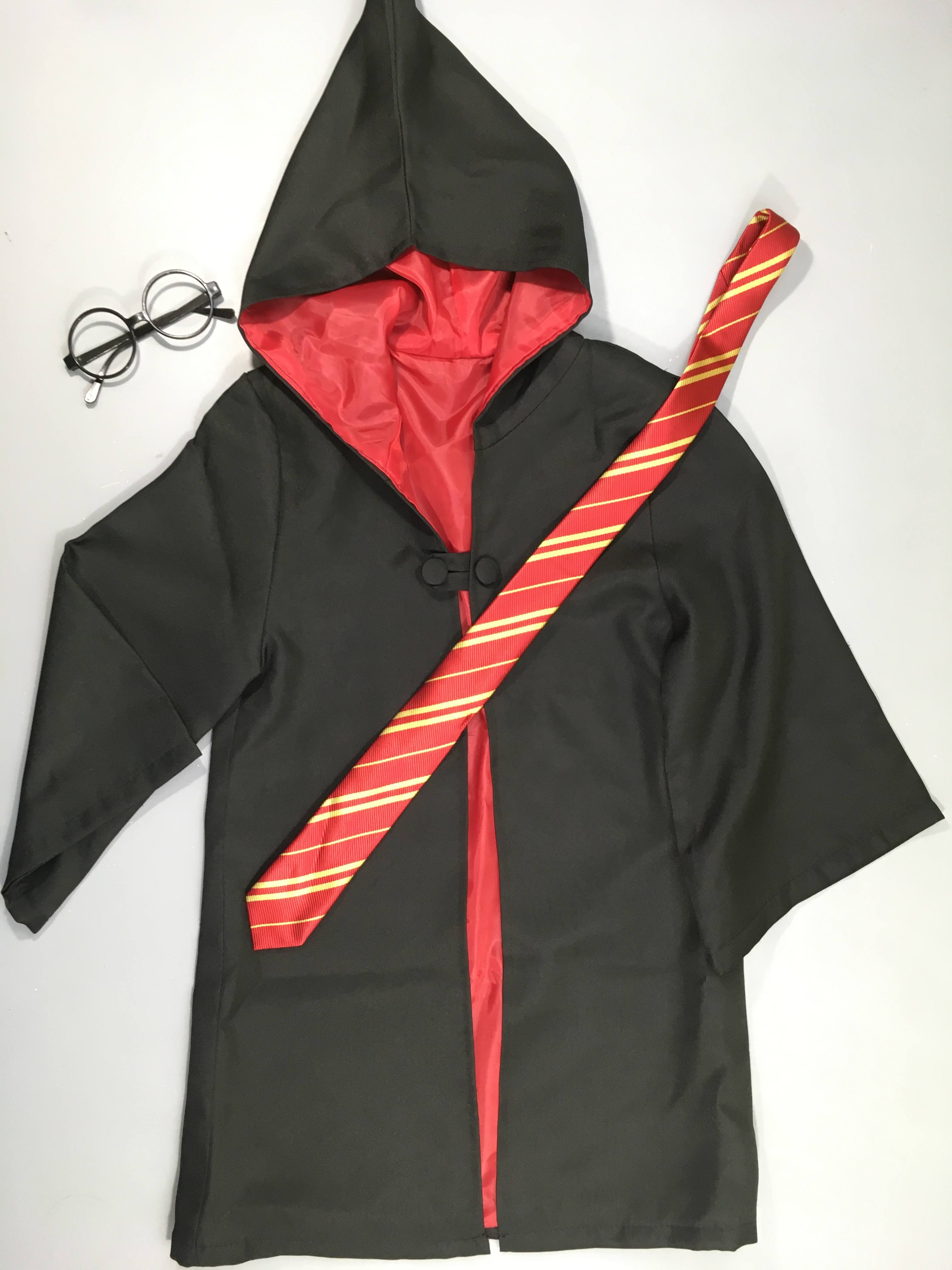 Déguisement Harr.y Potter, cape, cravate et lunettes