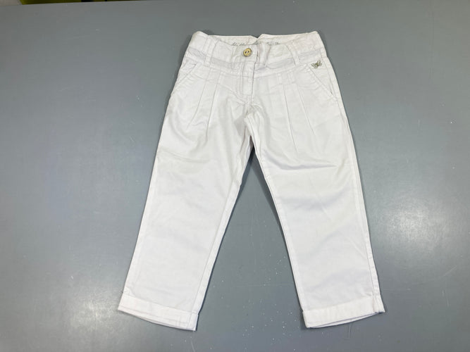 Pantalon 3/4 blanc, moins cher chez Petit Kiwi