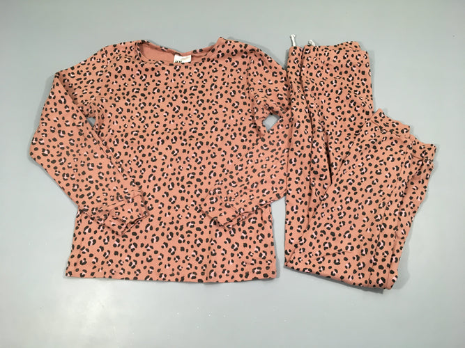 Pyjama 2pcs jersey rose léopard, moins cher chez Petit Kiwi