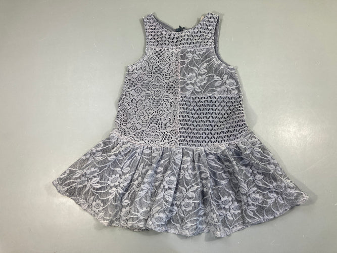 Robe s.m doublée dentelle grise, moins cher chez Petit Kiwi