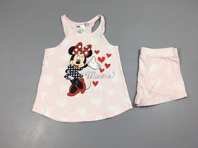 Pyjashort 2pcs jersey rose Minnie, bouloché, moins cher chez Petit Kiwi