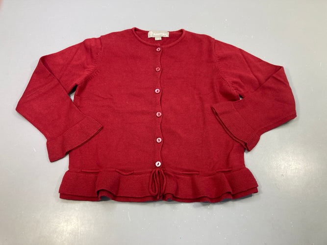 Gilet riuge bordeaux , à nouer à la taille, 10 % cachemire, moins cher chez Petit Kiwi