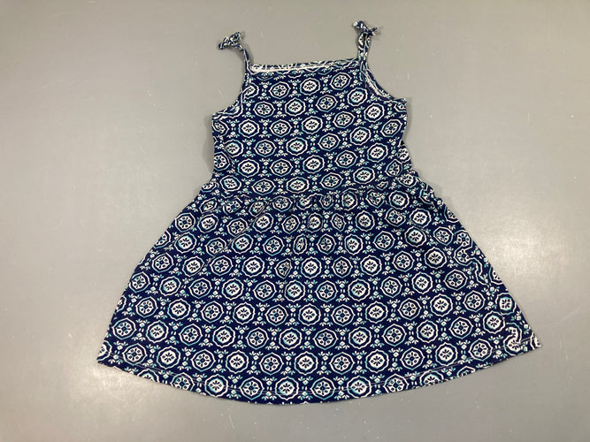 Robe s.m jersey bleu foncé motifs agrumes, moins cher chez Petit Kiwi