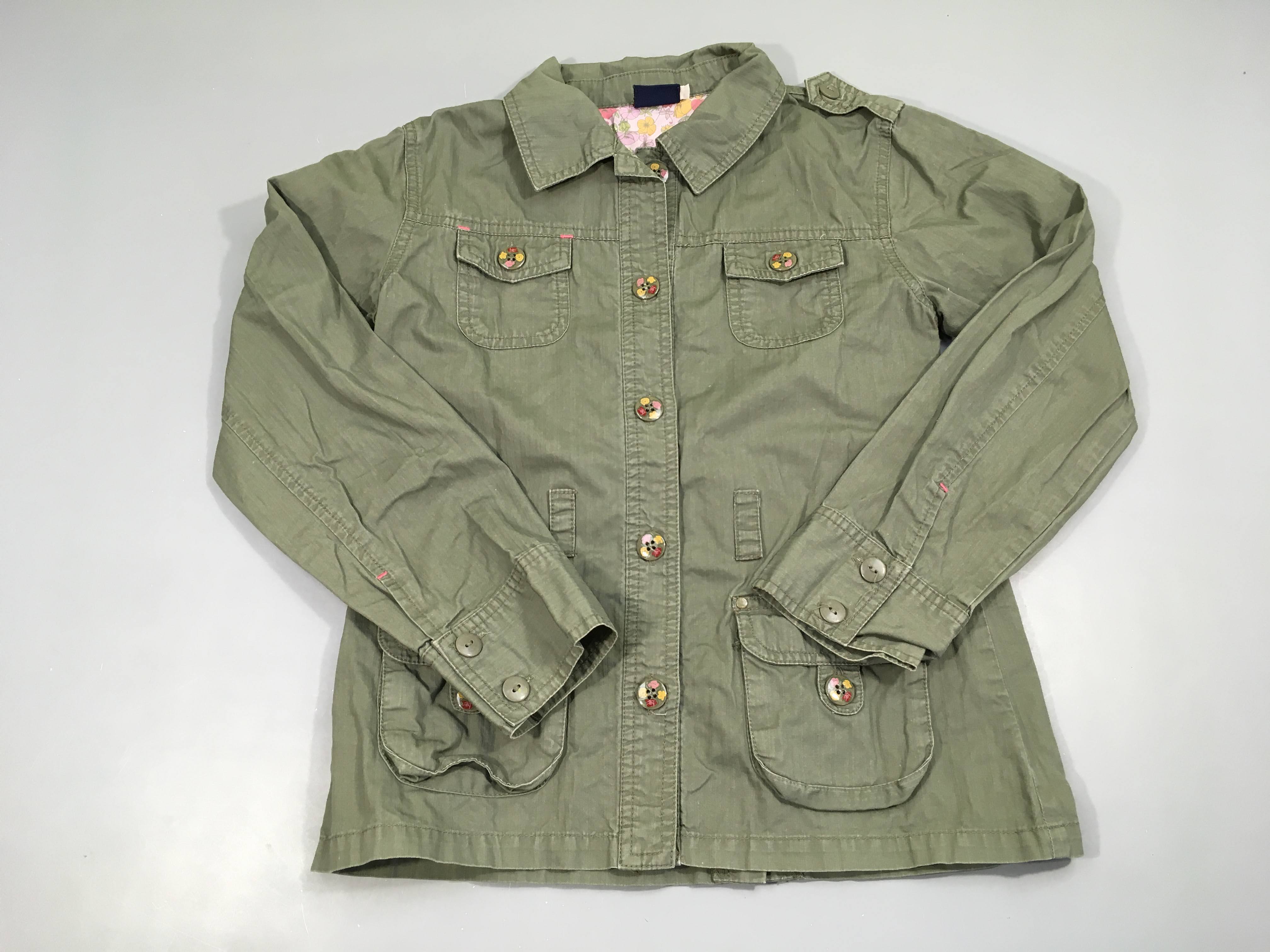 Veste légère toile kaki flammé