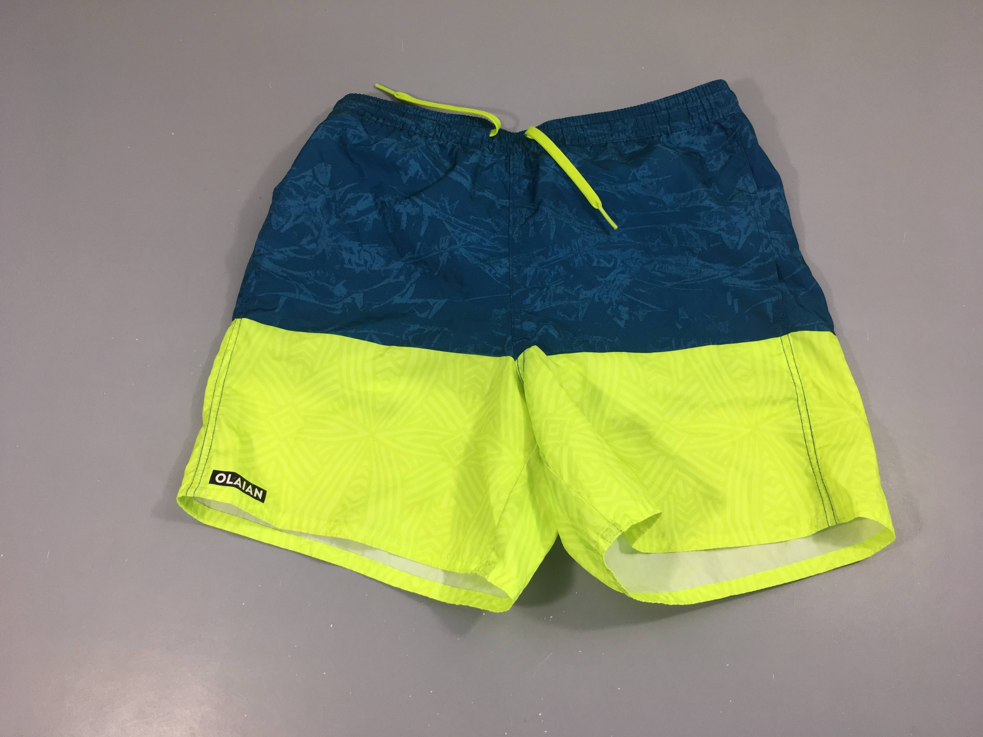 Maillot short bleu-jaune fluo Olaian