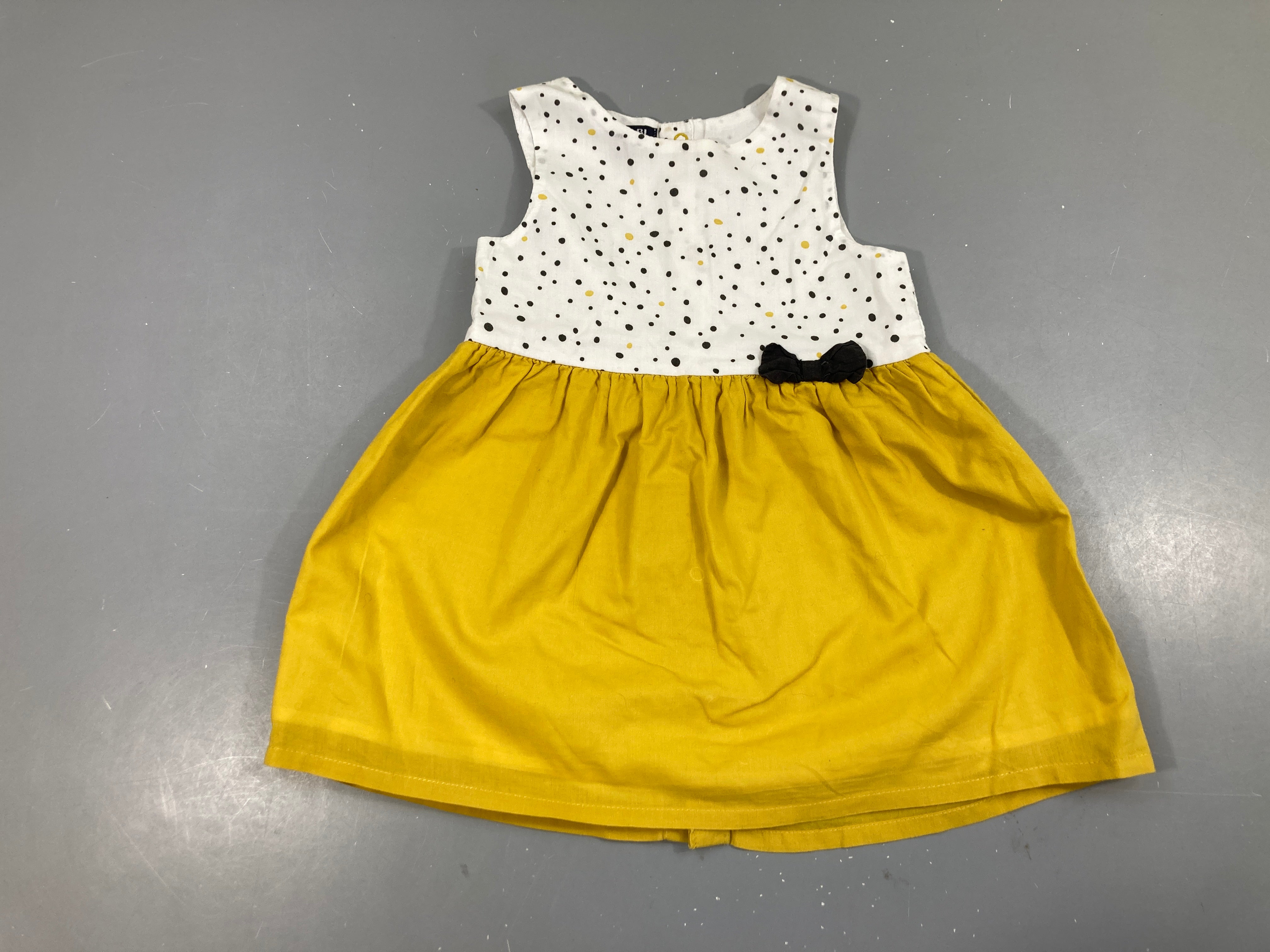 Robe s.m jaune bac/haut blanc pois