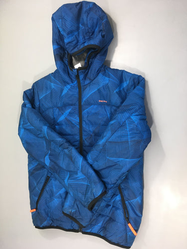 Doudoune light à capuche bleue Quechua Motifs, moins cher chez Petit Kiwi