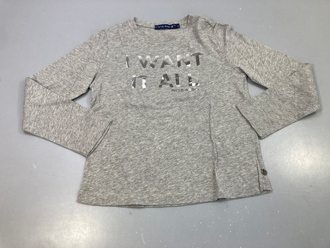 T-shirt m.l gris flammé "i want it all", moins cher chez Petit Kiwi