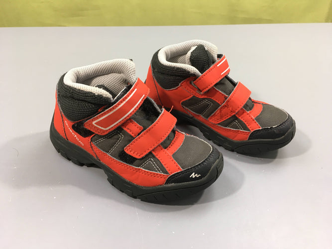 Bottines de marche gris/orange, légèrement usées, 28, moins cher chez Petit Kiwi