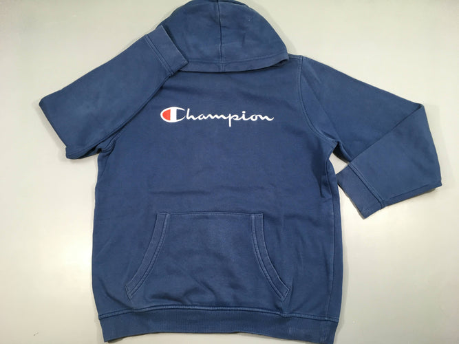 Sweat à capuche bleu Champion Légèrement délavé, moins cher chez Petit Kiwi