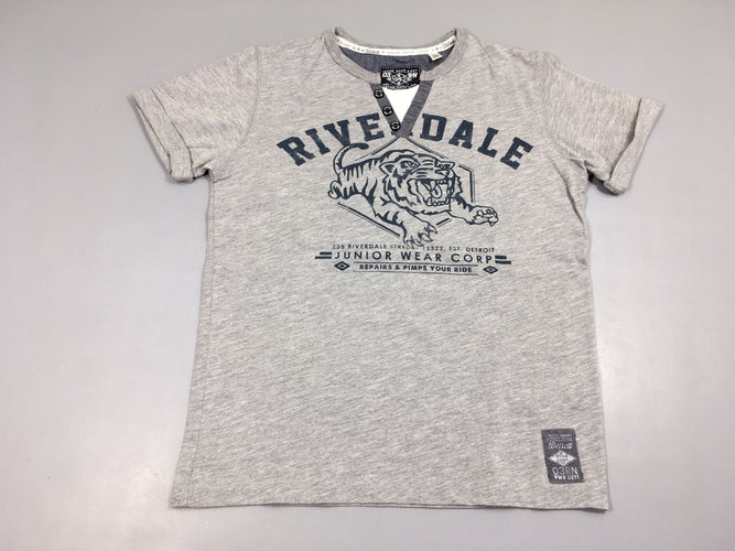 T-shirt m.c gris chiné tigre effet superposé, moins cher chez Petit Kiwi