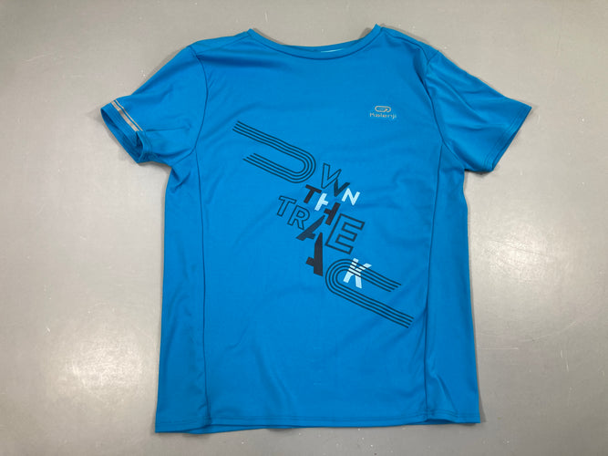 T-shirt m.c de sport bleu Kalenji, moins cher chez Petit Kiwi
