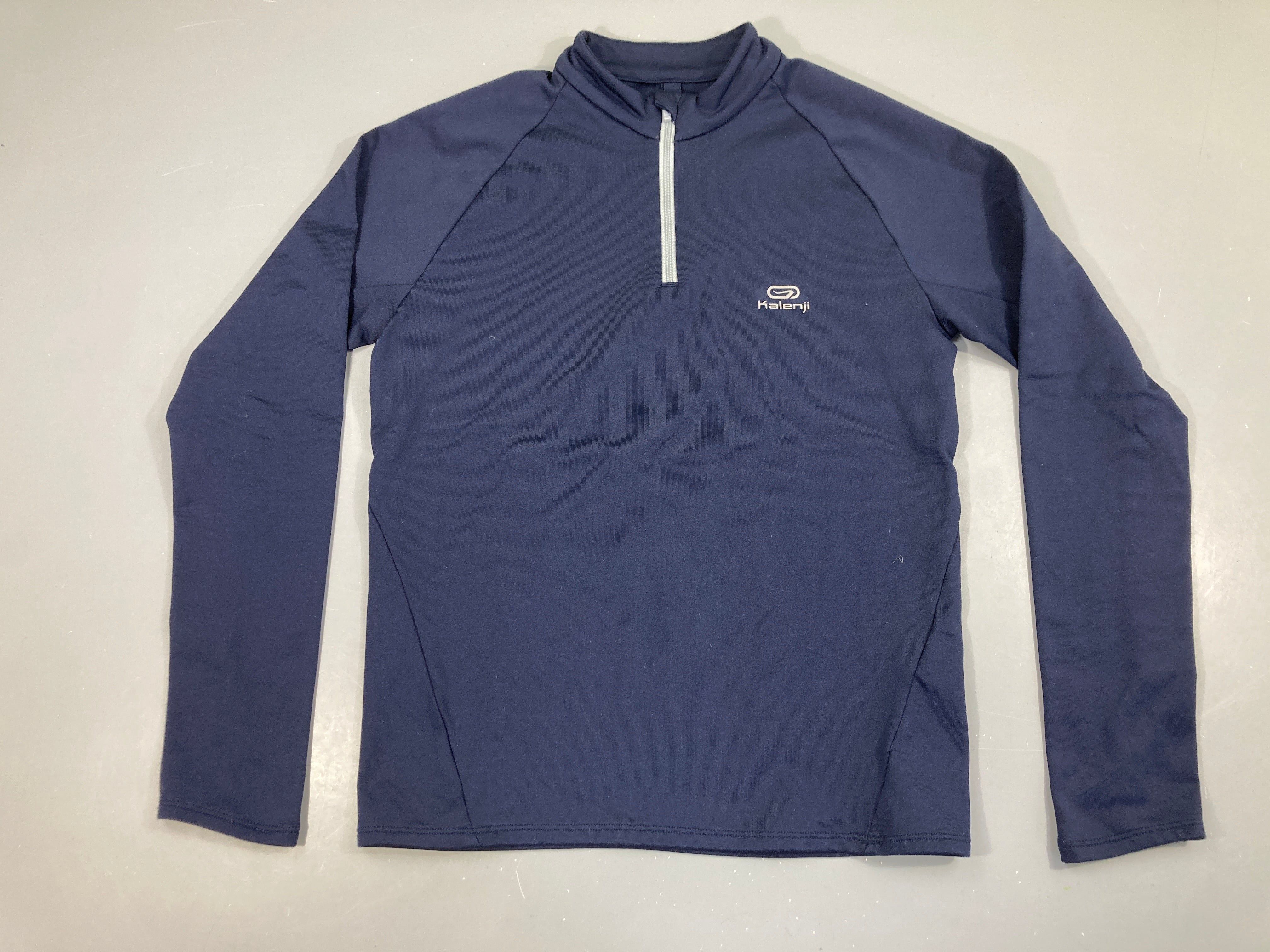 Sweat bleu marine de sport col zip Kalenji