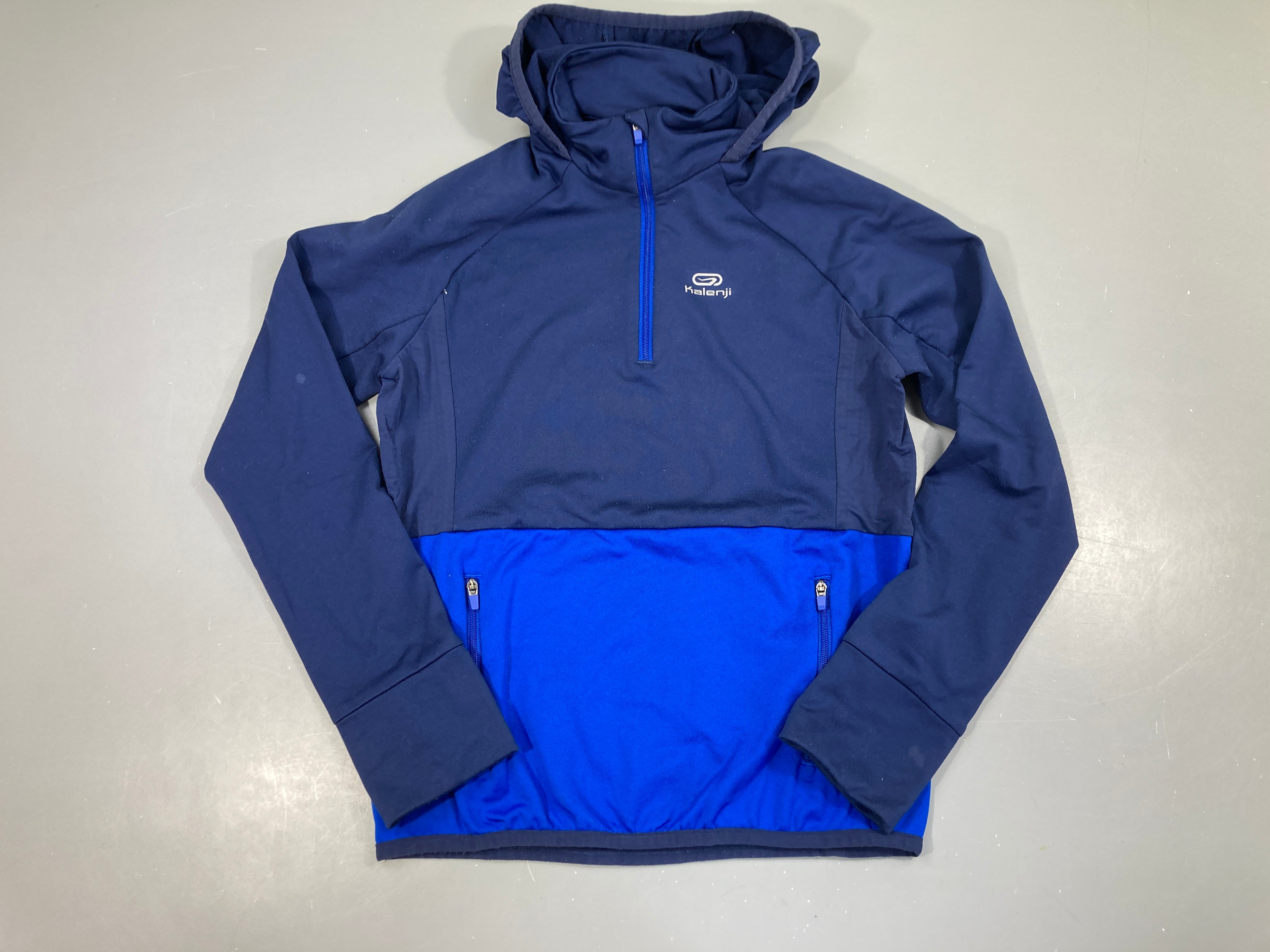 Sweat bleu de sport col zip Kalenji-Bouloché