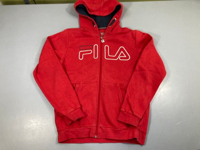 Sweat zippé à capuche rouge Fila, moins cher chez Petit Kiwi