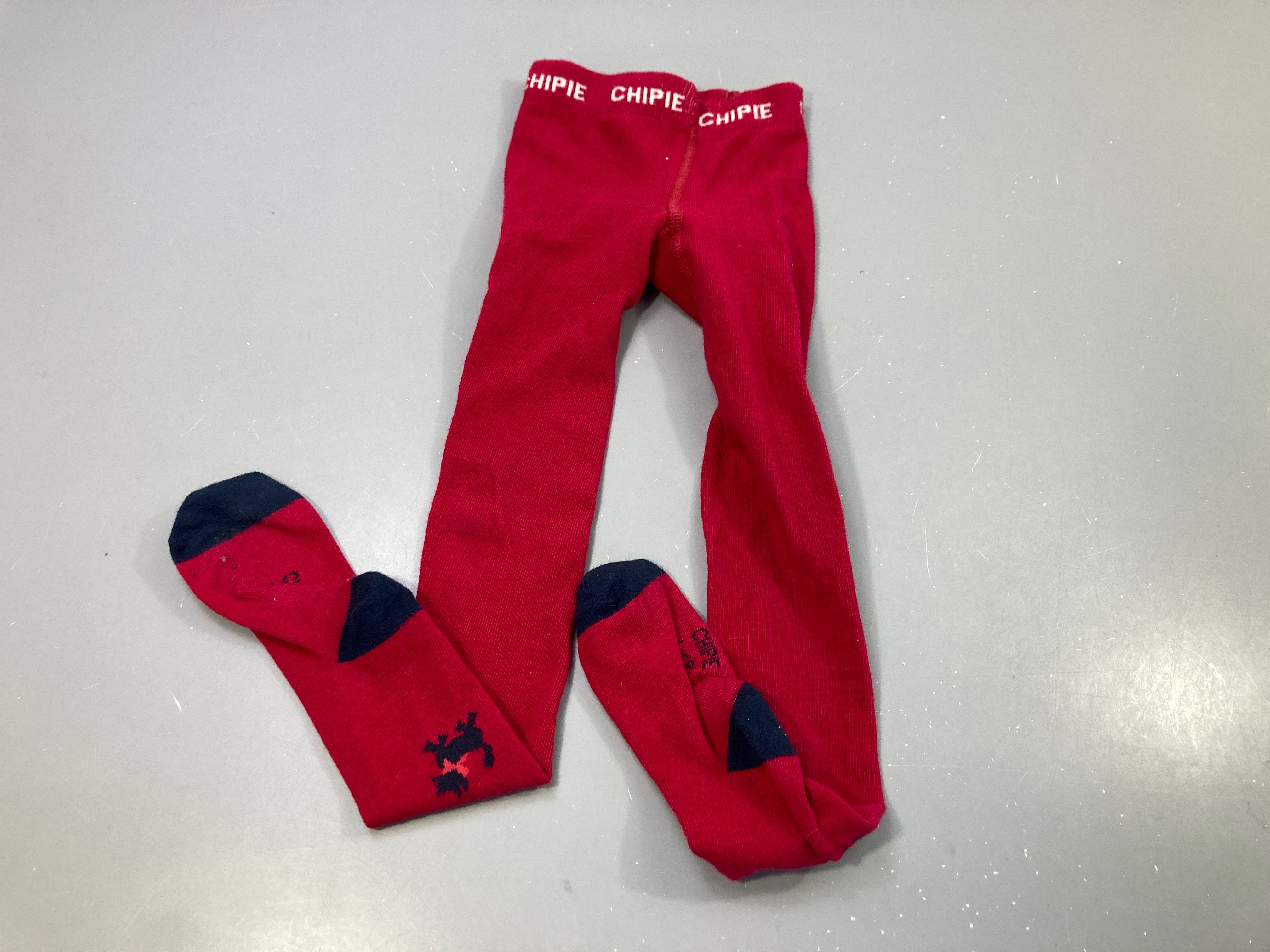 Collants rose fuchsia et bleu marine chiens 