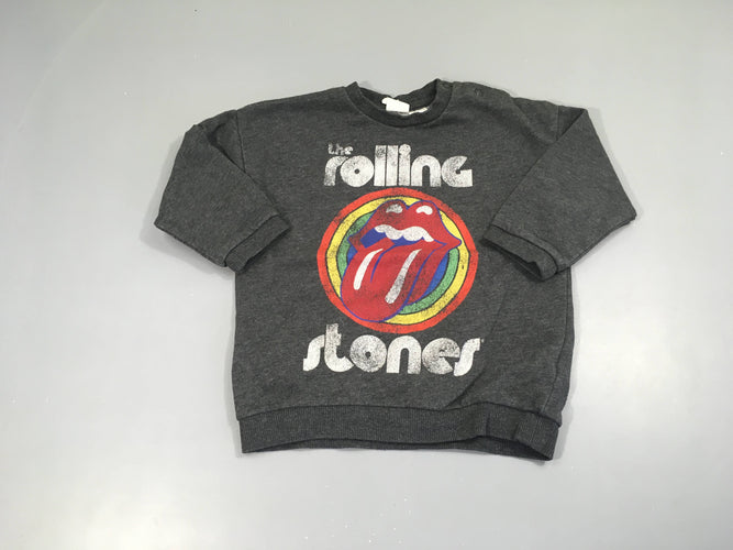 Tunique molleton gris chiné Rolling Stones, moins cher chez Petit Kiwi