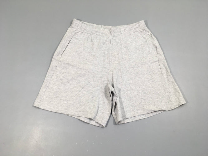 Bermuda molleton gris chiné, bouloché, moins cher chez Petit Kiwi