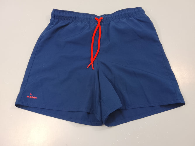 Maillot short bleu marine  et rouge "Nabaiji" Pas de taille indiquée, estimée 10a, moins cher chez Petit Kiwi
