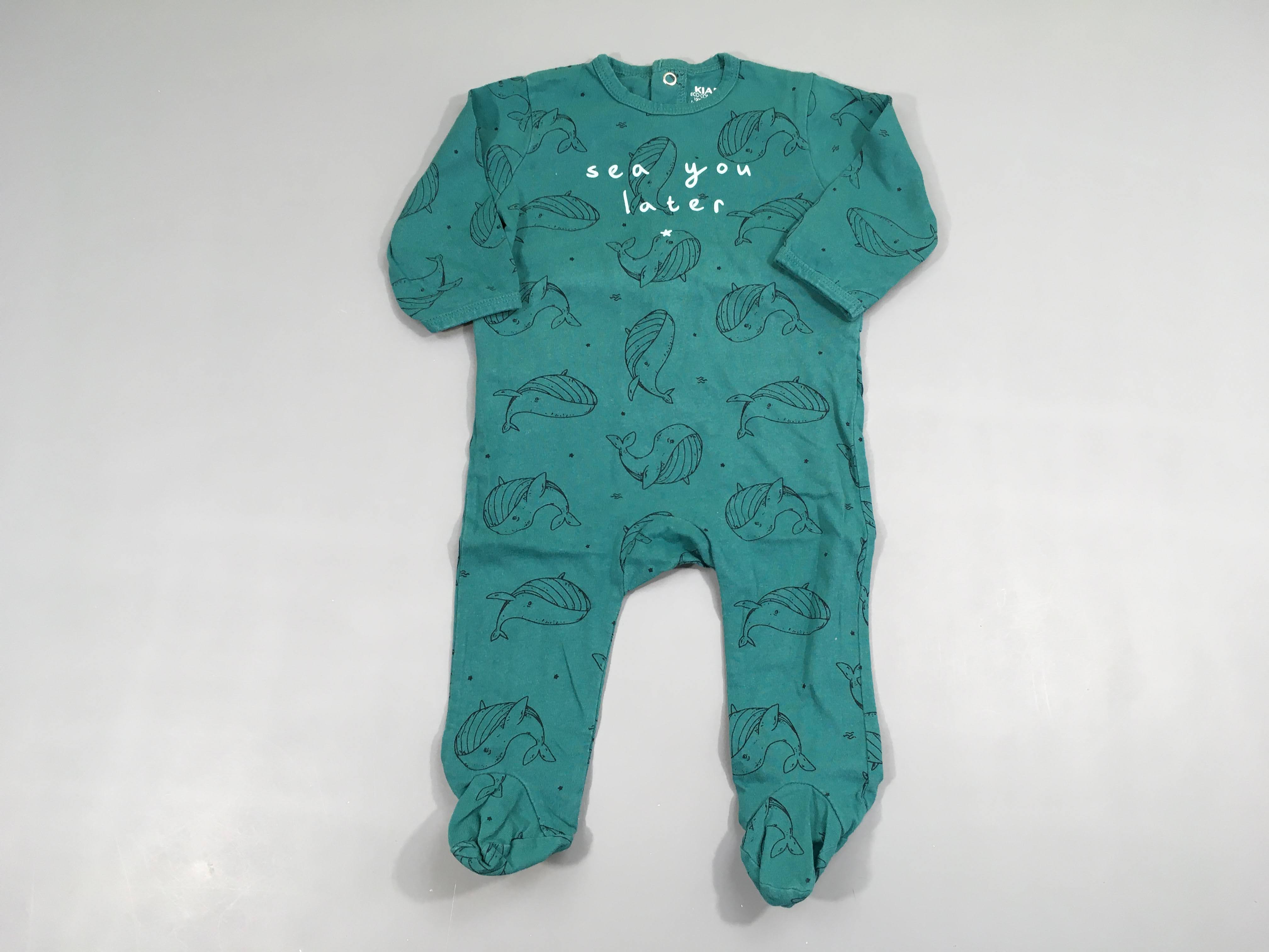 Pyjama jersey vert baleines