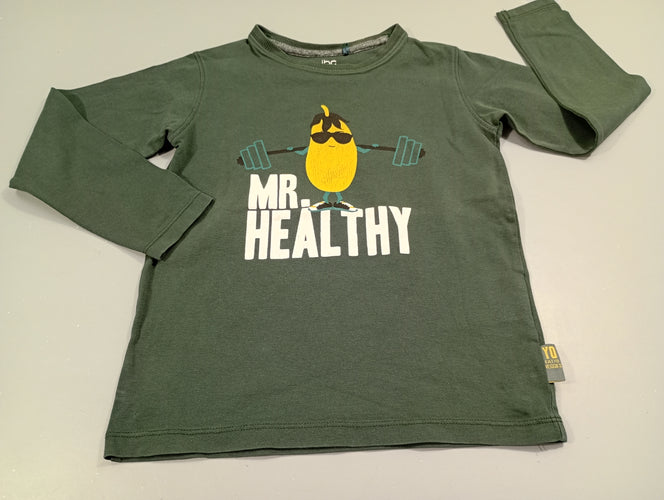 T-shirt m.l vert, aubergine à lunette. "Mr healthy", moins cher chez Petit Kiwi