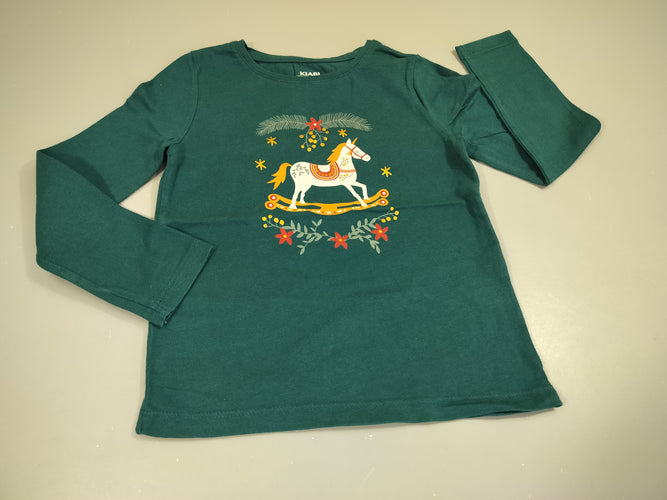 T-shirt m.l vert . Licorne à bascule, moins cher chez Petit Kiwi