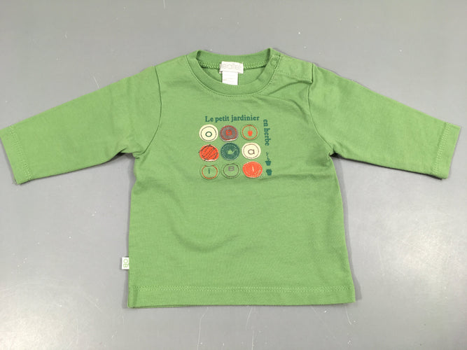 T-shirt m.l vert jardinier, moins cher chez Petit Kiwi