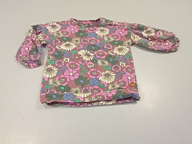 Sweat bordeau à fleurs, moins cher chez Petit Kiwi