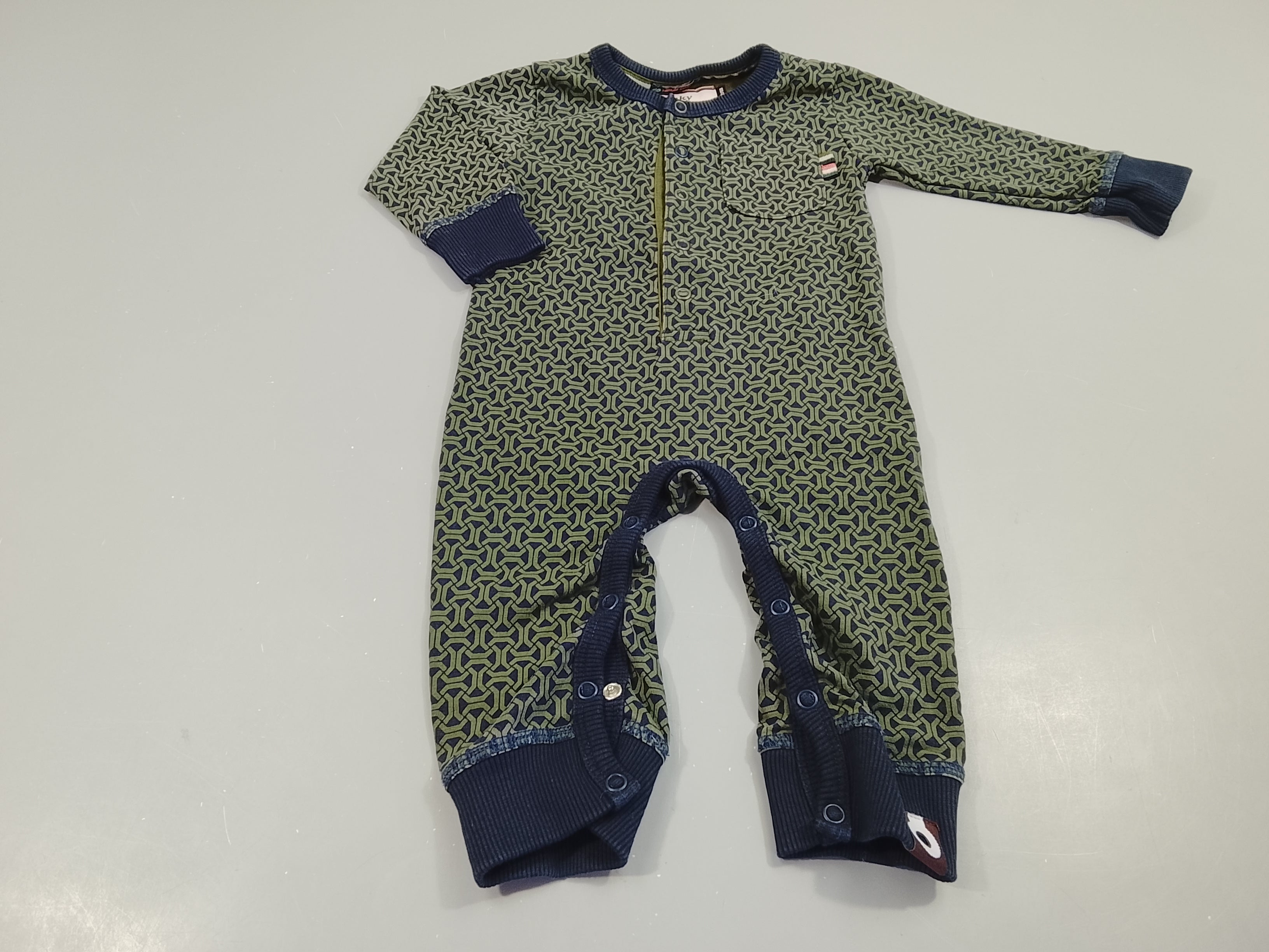 Combinaison  4 funfy flavours imprimés géométrique bleu marine, vert