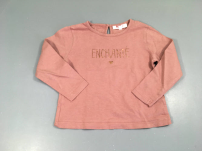 T-shirt m.l rose Enchanté, moins cher chez Petit Kiwi