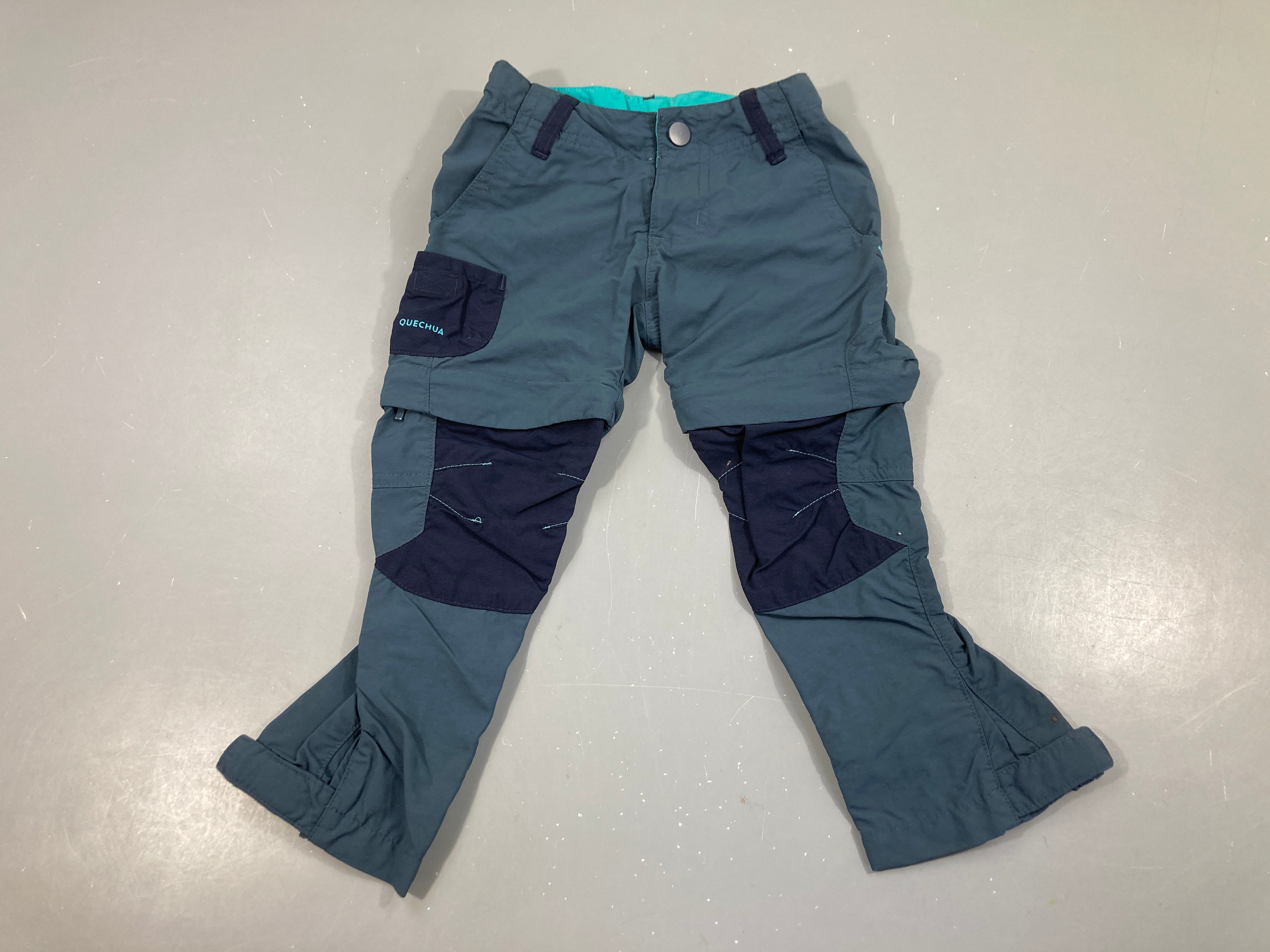 Pantalon randonnée bleu-vert modulable en short