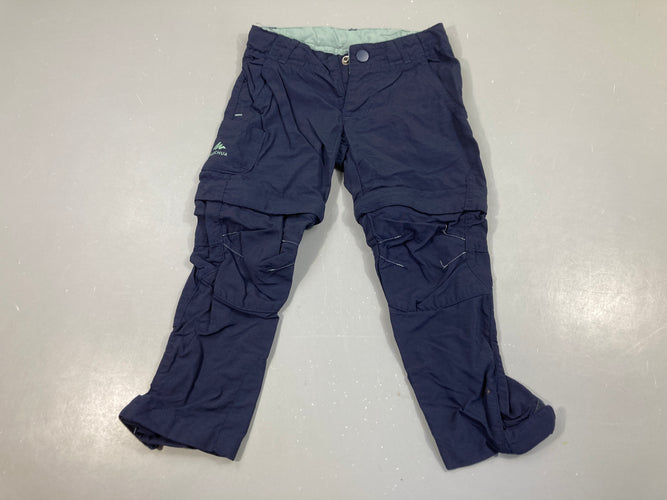 Pantalon randonnée bleu foncé modulable en short, moins cher chez Petit Kiwi