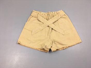 Short coton beige ceinture à nouer