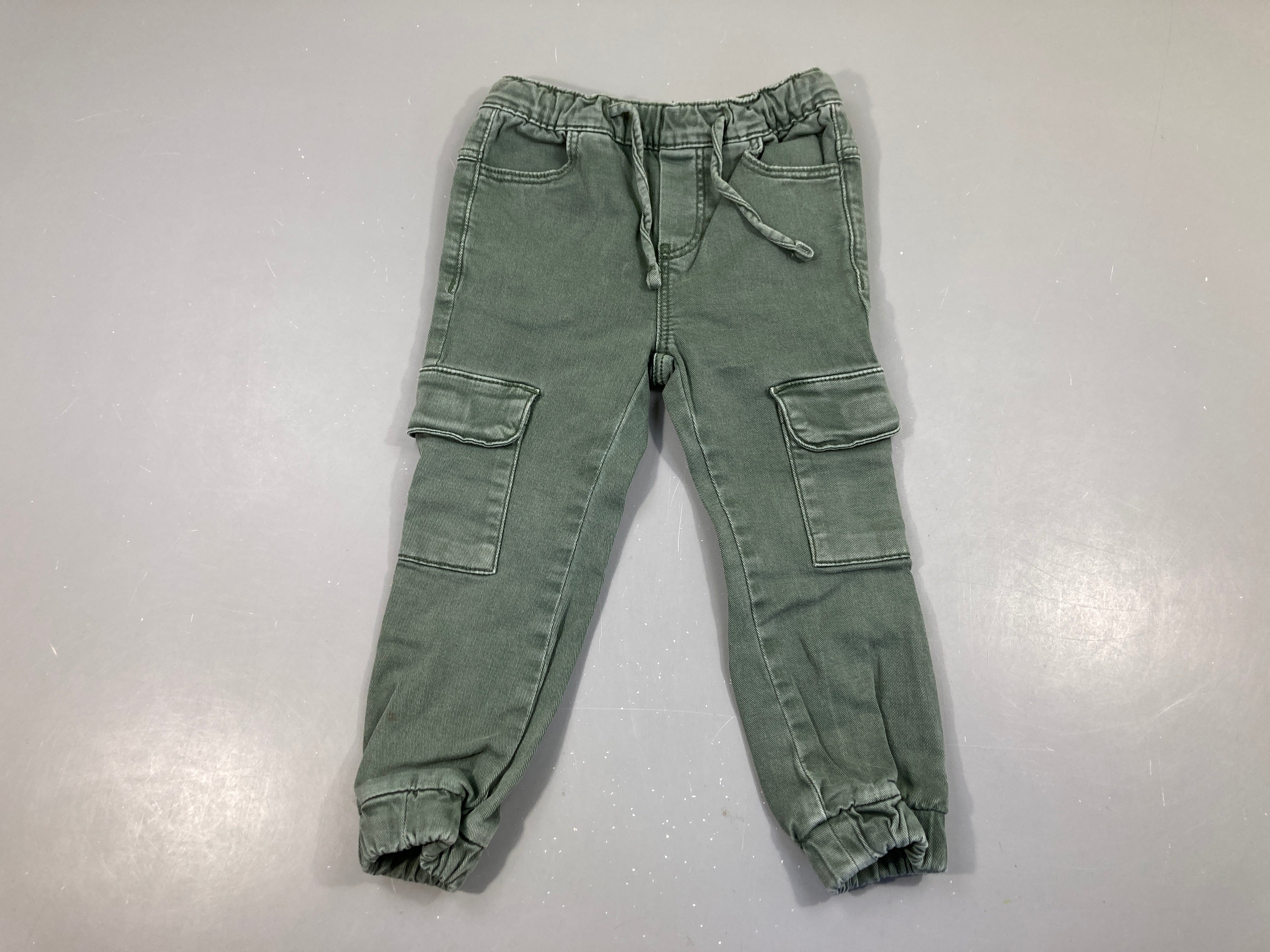 Pantalon cargo Kaki taille et chevilles élastiques