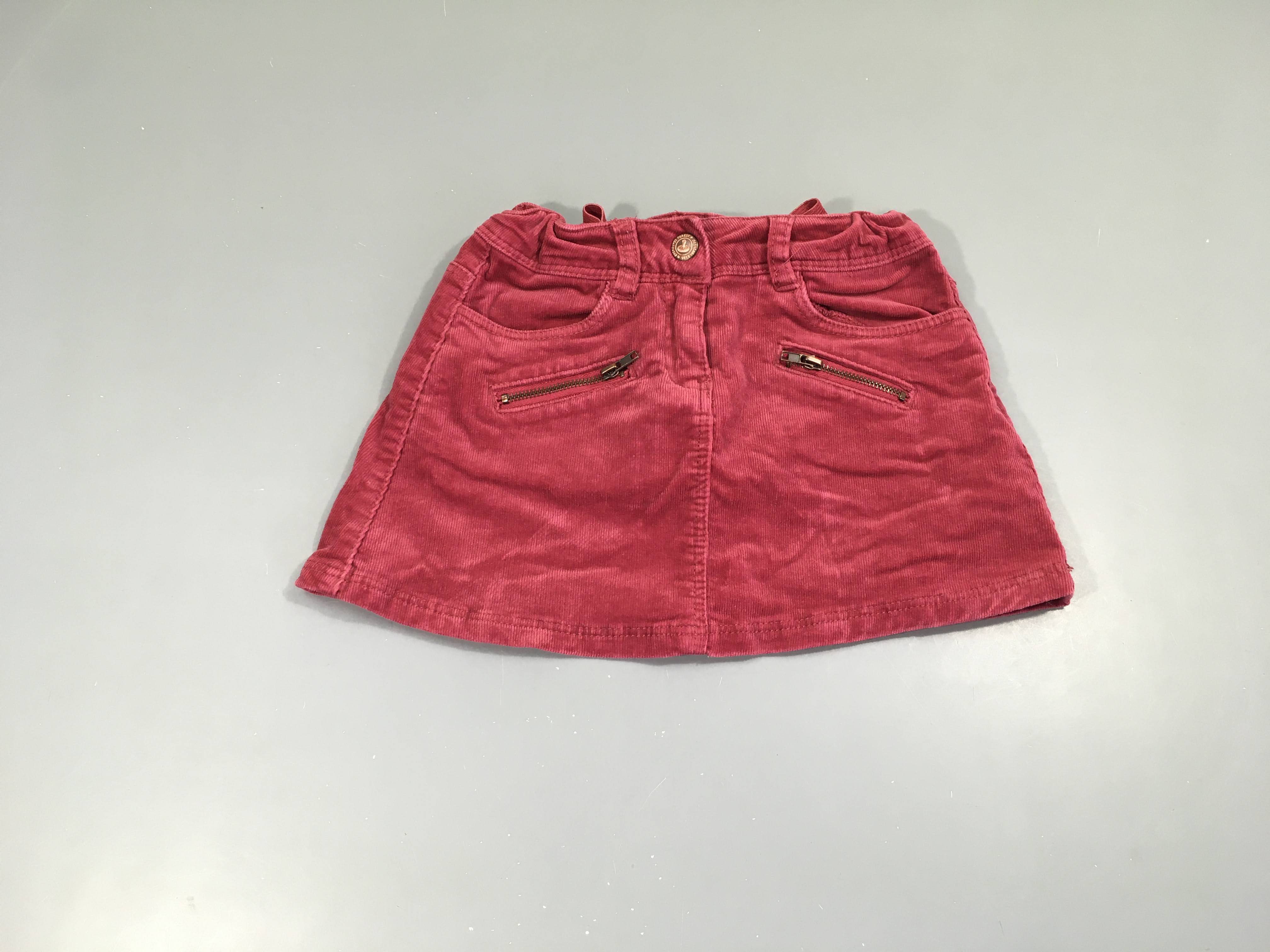 Jupe velours côtelé rose