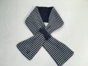 Echarpe bleu marine rayé gris