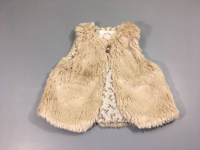 Gilet berger fausse fourrure beige, moins cher chez Petit Kiwi