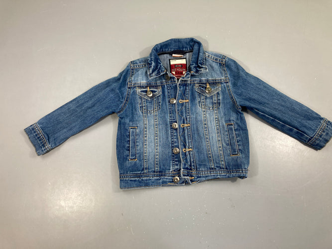 Veste en jean effet délavé, moins cher chez Petit Kiwi
