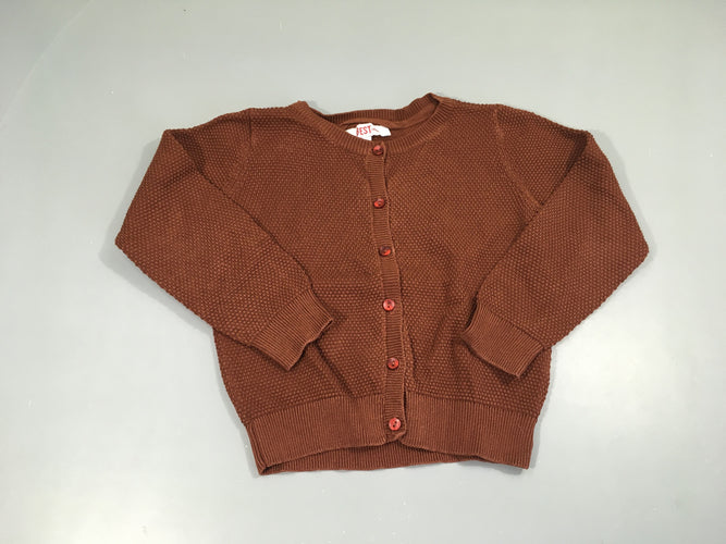 Gilet texturé brun, moins cher chez Petit Kiwi