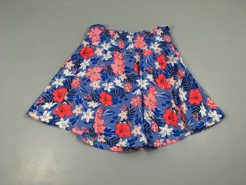 Jupe jersey bleu fleurs s.mocks
