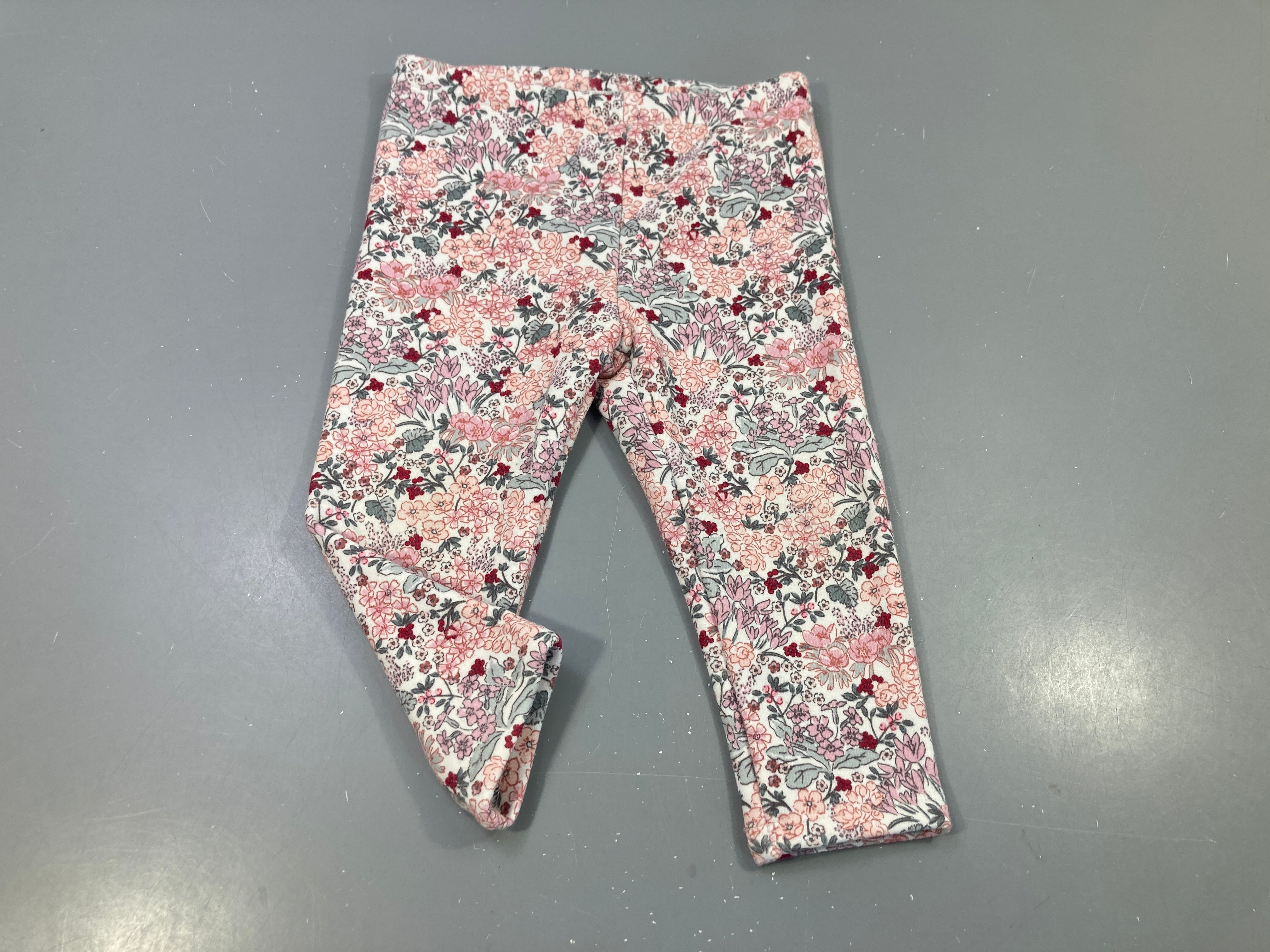 Pantalon  molleton blanc à fleurs, intérieur doux et chaud