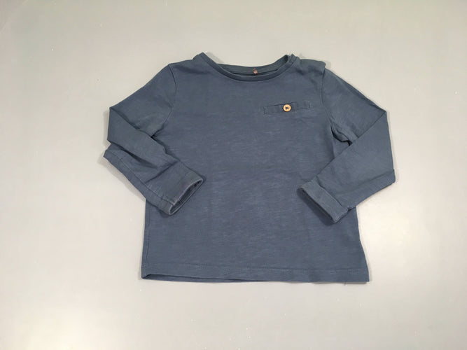 T-shirt m.l bleu flammé poche, moins cher chez Petit Kiwi