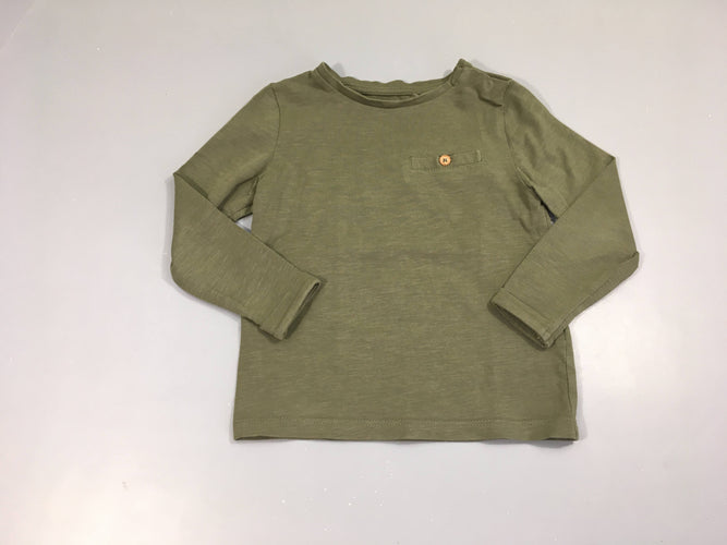 T-shirt m.l vert flammé poche, moins cher chez Petit Kiwi