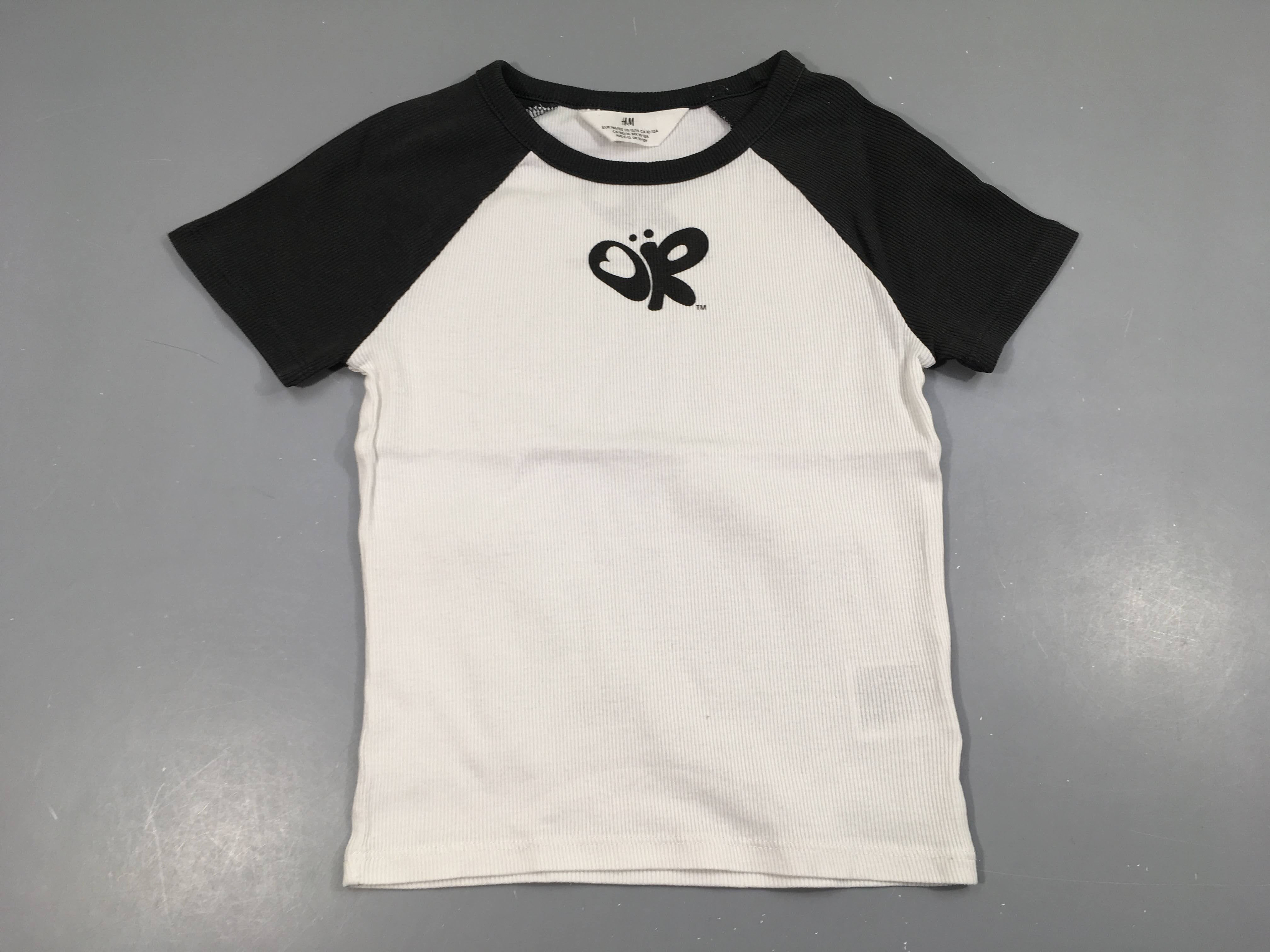 T-shirt m.c côtes blanc/noir OR