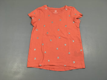 T-shirt m.c rose coeurs argentés