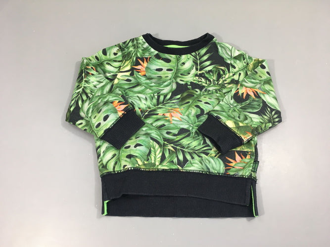 Sweat noir feuilles, moins cher chez Petit Kiwi