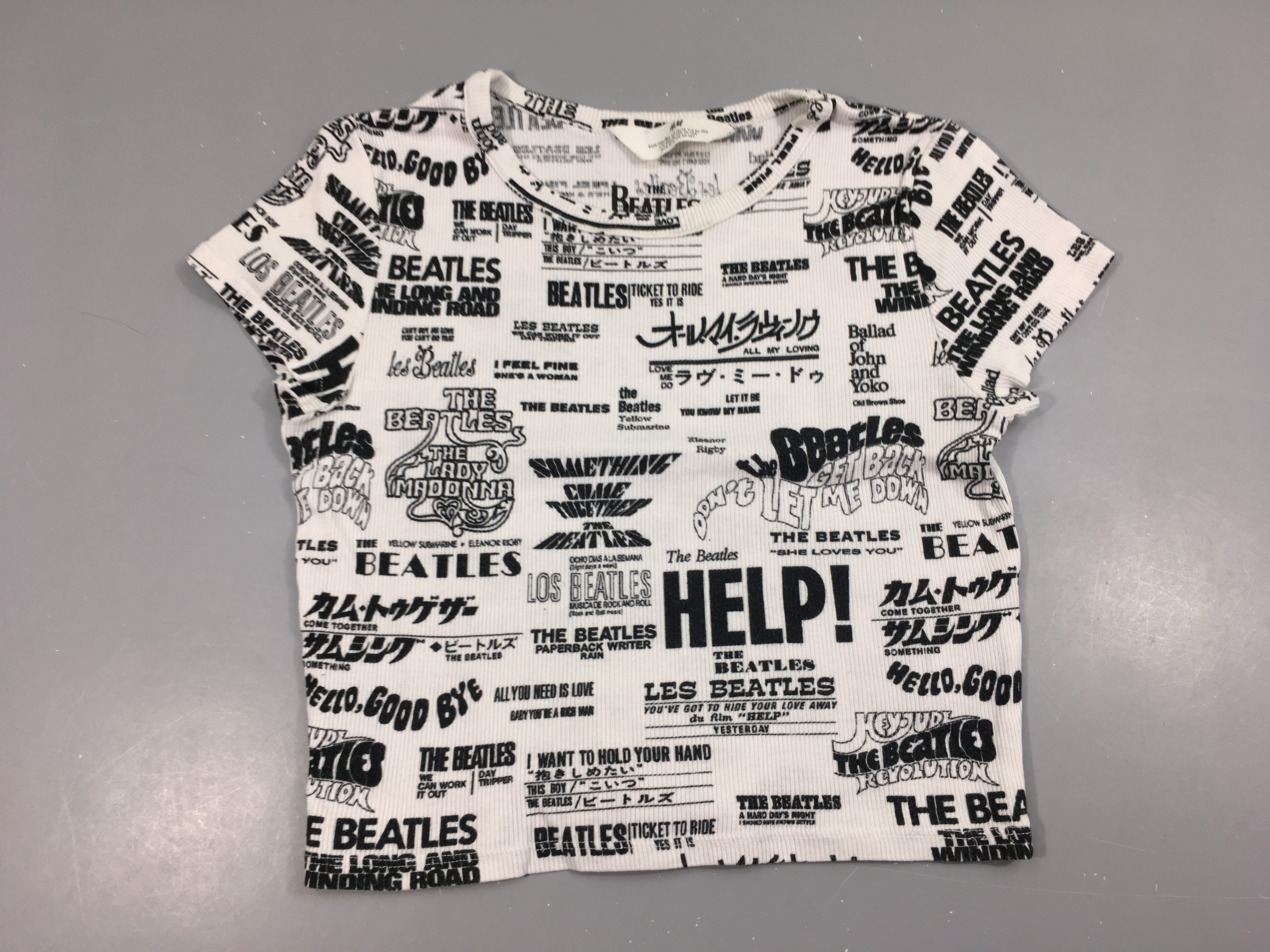 T-shirt m.c côtes blanc Help