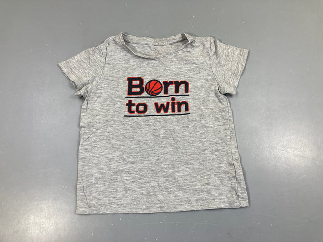 T-shirt m.c gris chiné Born, moins cher chez Petit Kiwi