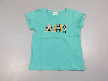 T-shirt m.c vert flammé Ah! perles, bouloché