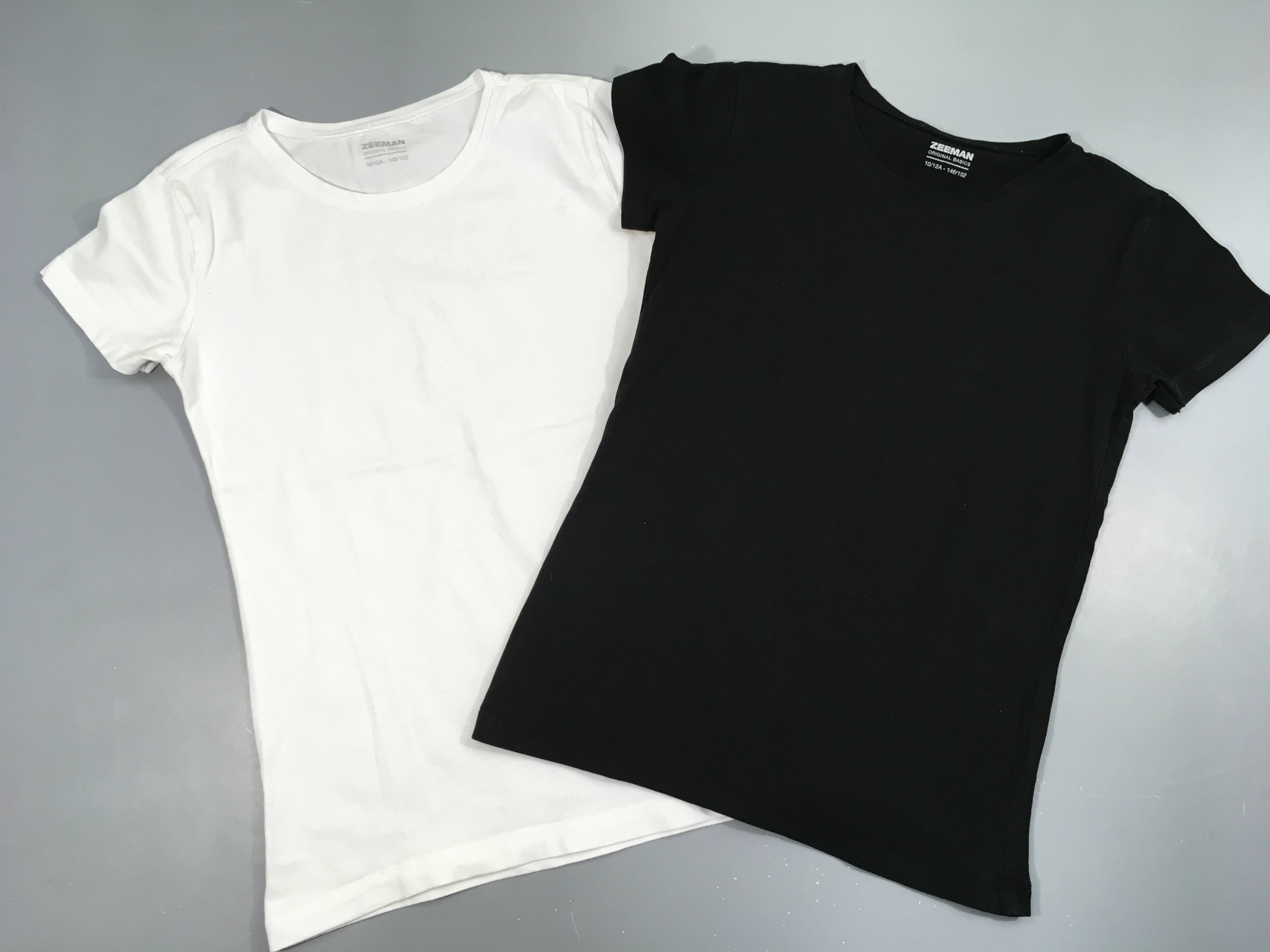 2 T-shirt m.c blanc/noir